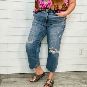 Judy Blue "Wide and Crazy" Wide Leg Crops